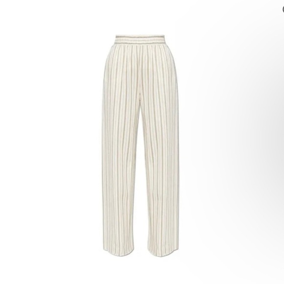 Max Studio Striped Linen Pants in Cream and Tan - Picture 9 of 9